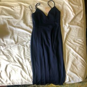 Navy Blue Maxi Dress w/slit
